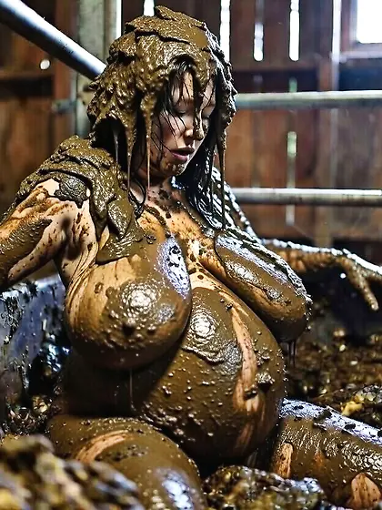 Busty pregnant MILF loves manure