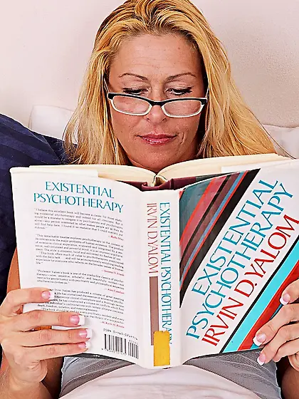 Busty blonde cougar licked