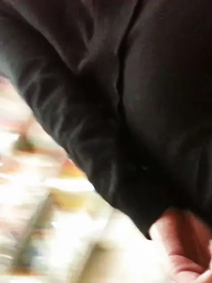 US Dark Haired ebony micro-skirt white g-string unshaved butt