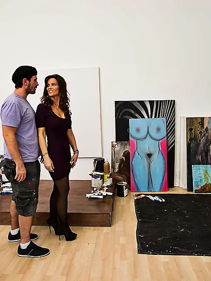 Redheaded stepmom in black stockings is going to get assfucked