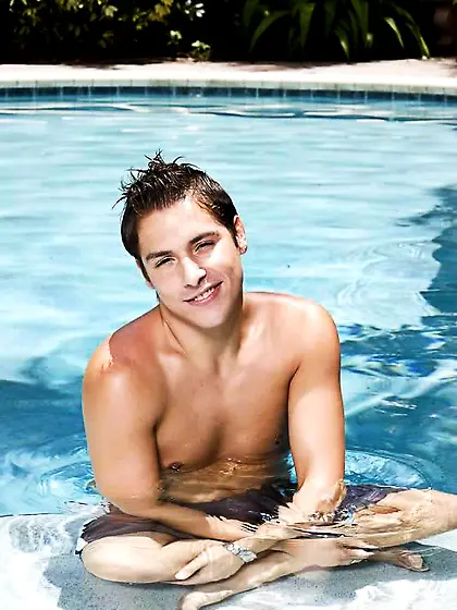 Sensual kissing swimming pool