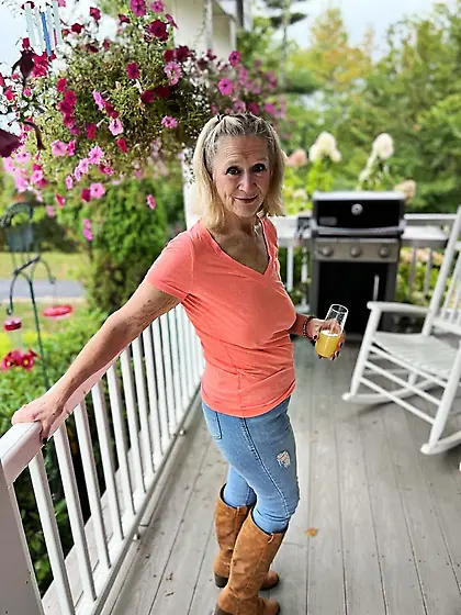 Orange Top and Blue Jeans