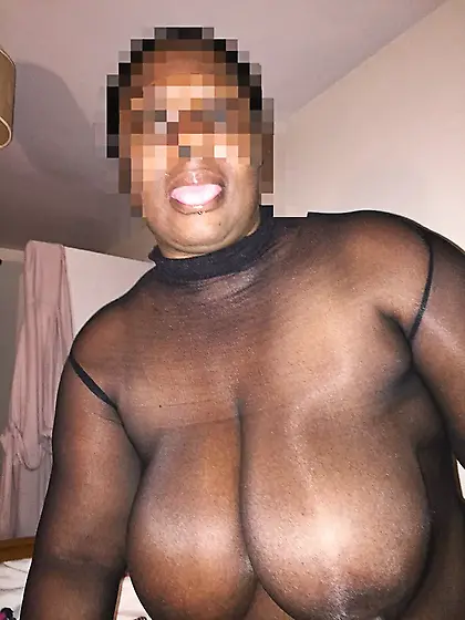 Mummy's Big Tits In Black Nylon