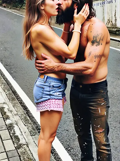 She baits horny homeless guys,  her secret kink