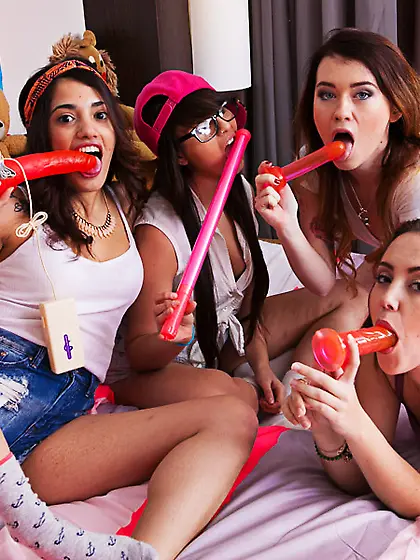 Zoe Doll and other hotties show it all off in the room