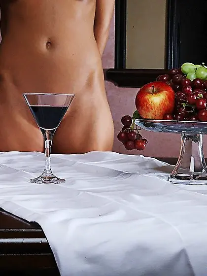 Submissive blonde punished by a bitchy-looking sommelier and a M