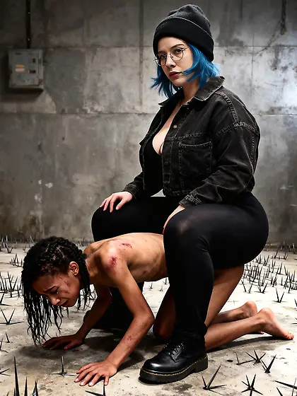 Alt girl tortures nigger with needles ponyplay