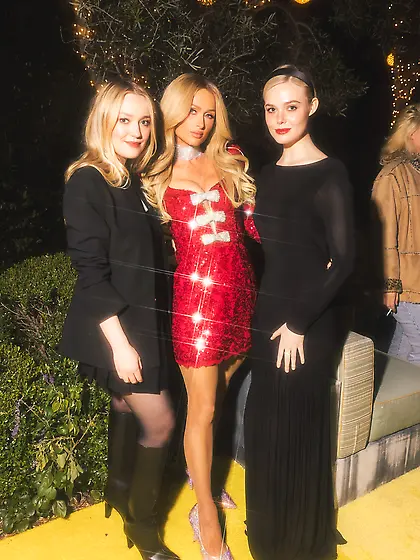 Paris Hilton a red dress