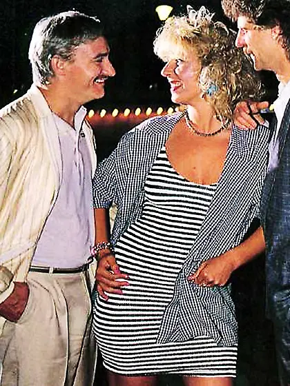 Horny seventies blonde loves two big cocks