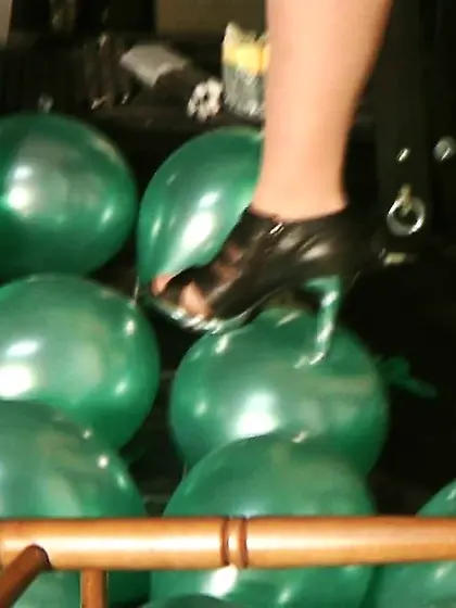 Balloon fun in a bathing suit