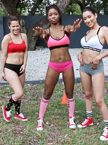 American toned best friends fuck