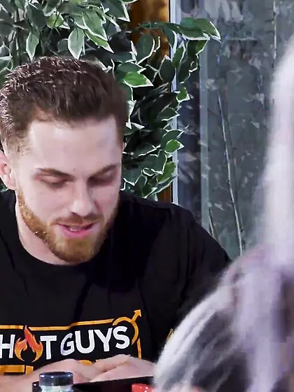 Redhead bearded guy nailed