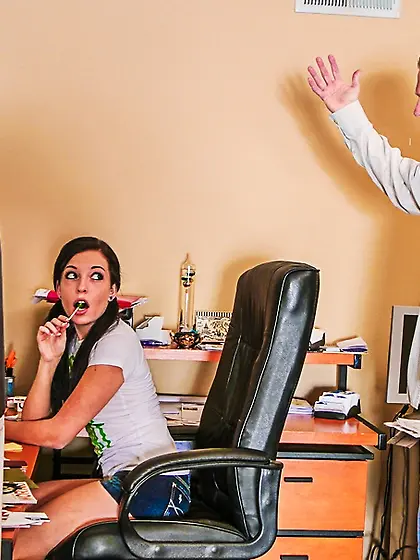 Brunette teen tight t-shirt