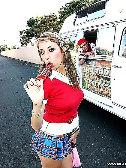 Easy teen girl Allyssa Hall in super sexy mini skirt gets impale