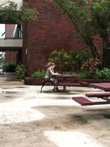 Jessica Stone takes her little shorts off outdoors and gets poun