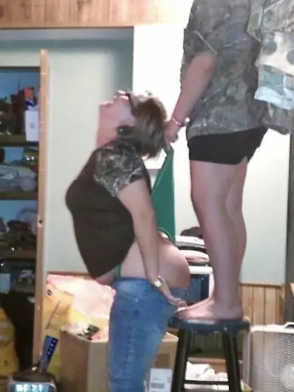 Cute milf receiving huge wedgie exposing big butt