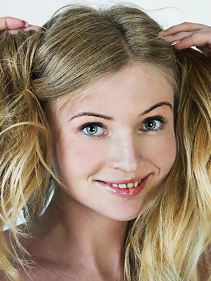 Pig tailed blonde showing