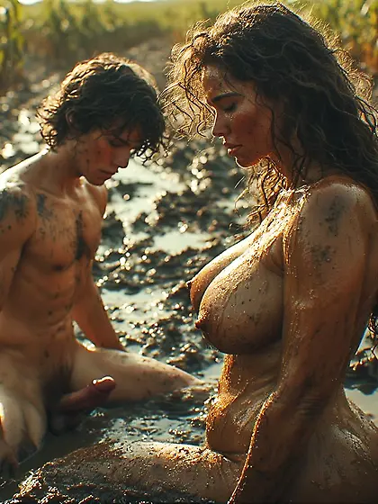 Working the field in Medieval times with Mom