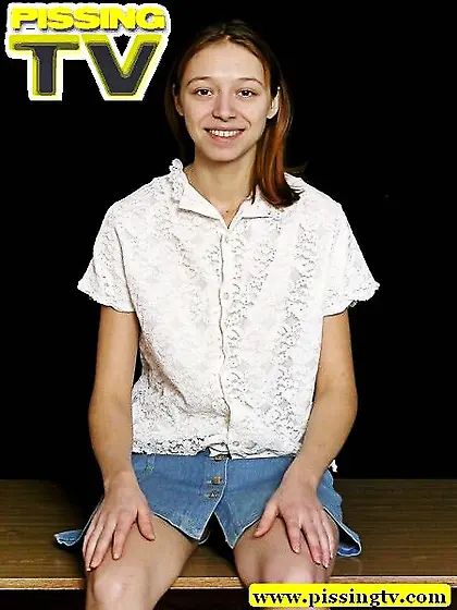 Teen on table peeing