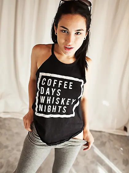 Curvy tattooed brunette black