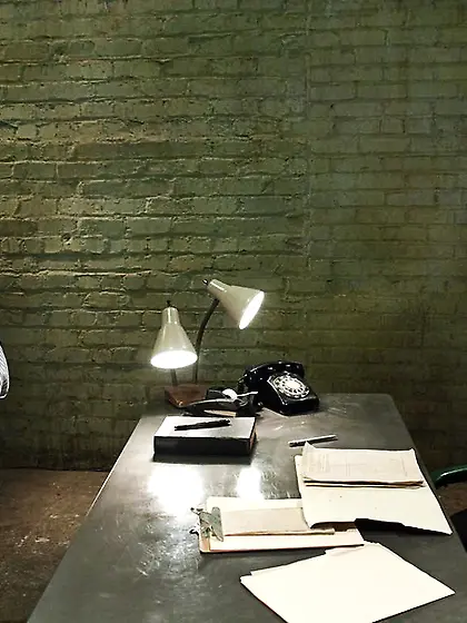 Submissive male bound rope