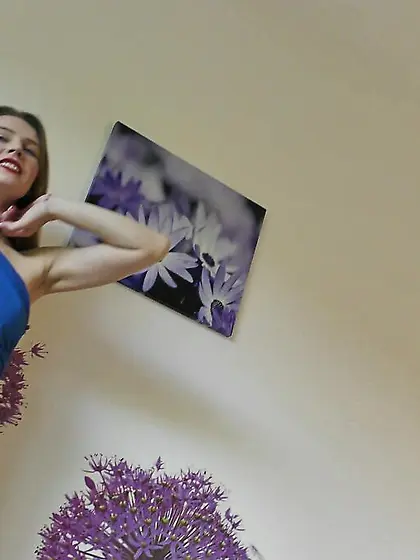 Teen with tight pussy tries huge dildo