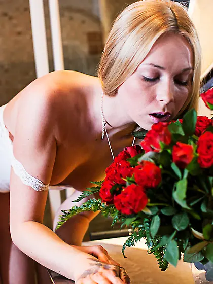 Small breast blonde white