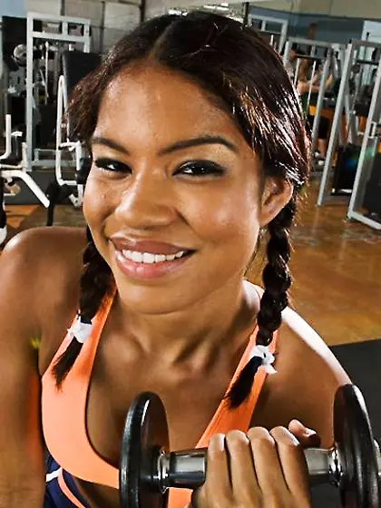 Carmella Woods takes her lingerie off and pleases her hung black