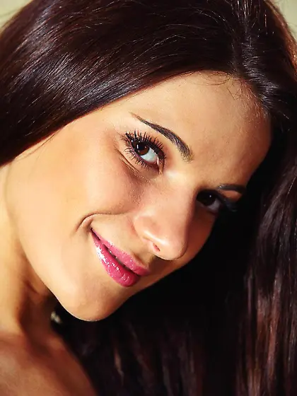 Brunette gadget Milla Yul is demonstrating her nude tits and pus