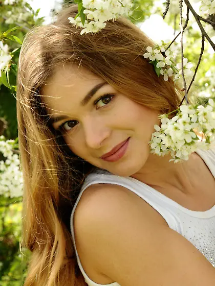 White top and orange skirt innocent teen beauty undressing outdo