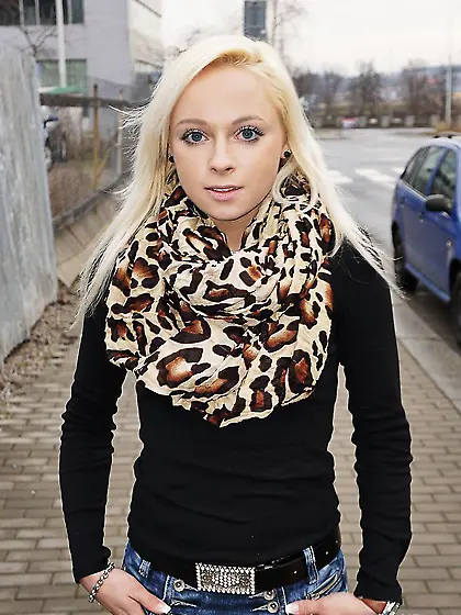 Cutest blondie ever Naomi Nevena poses and takes off her clothes