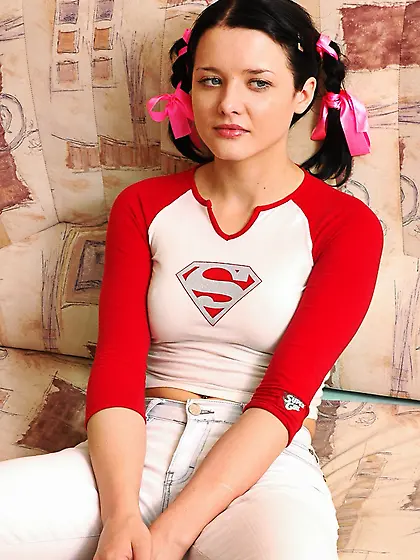 Gorgeous dark-haired teen Adriana