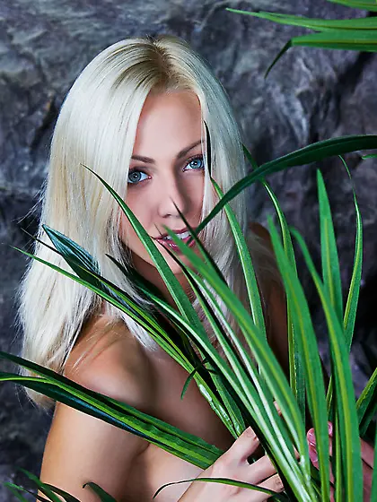 Magical charming nude blonde
