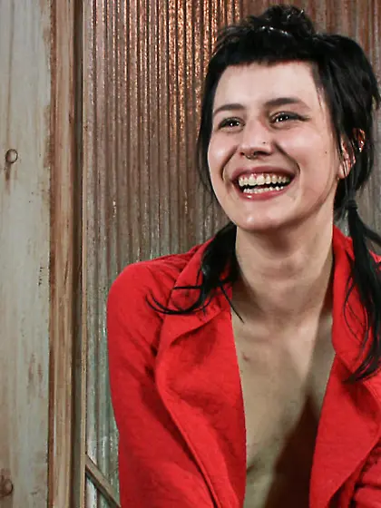 Slim babe roped pegged