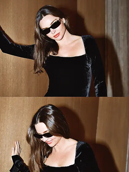 Miranda Kerr in a black dress