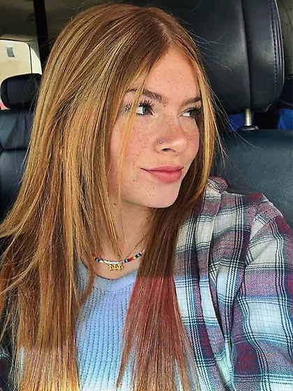 Teasing Ginger Teen with fat white ass