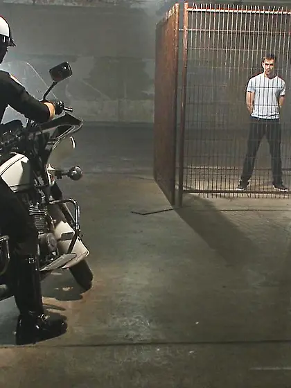 Gagged gay bound bike