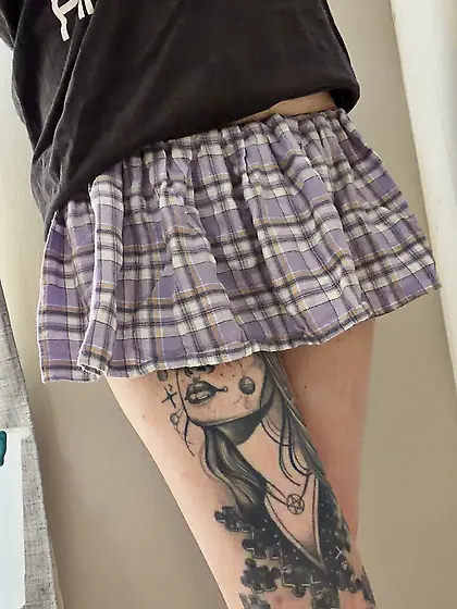 Cute girl mini skirt