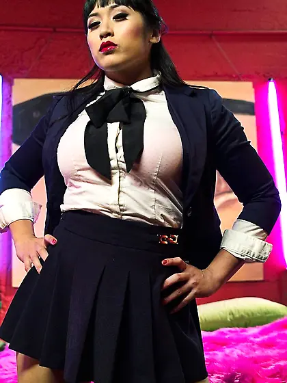 Outgoing asian treats spin-the-bottle