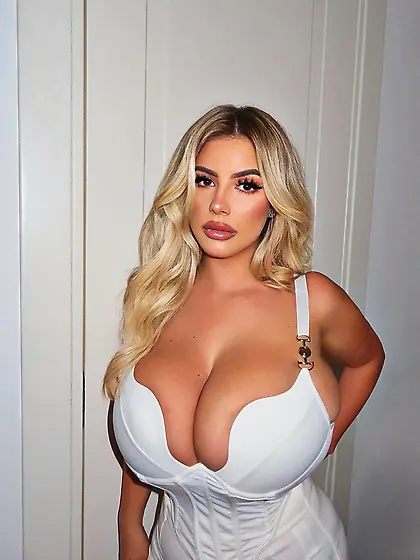 Italian blonde with huge tits