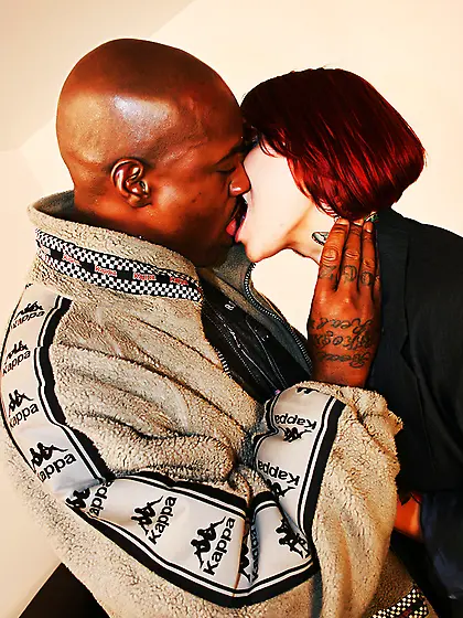 Red haired tattooed babe