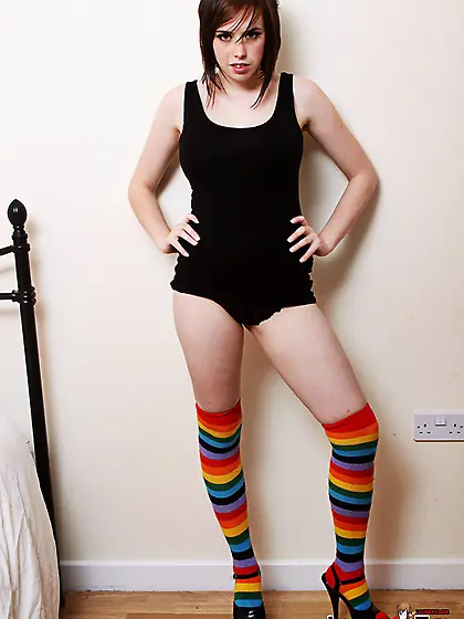 Big tits brunette rainbow