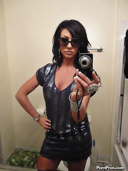 This marvelous brown haired whore shows off her shaved cunt and