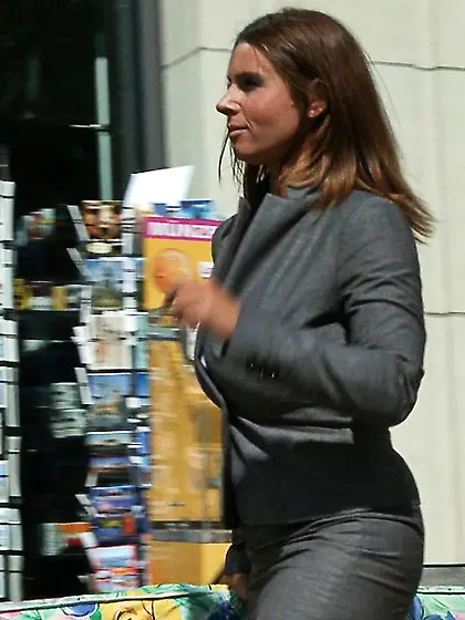 Topless girl bound breasts