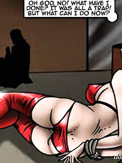 Gagged gals wrists bound