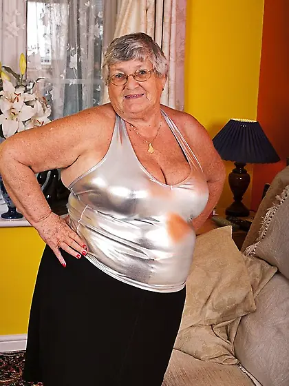 Hot granny shiny silver