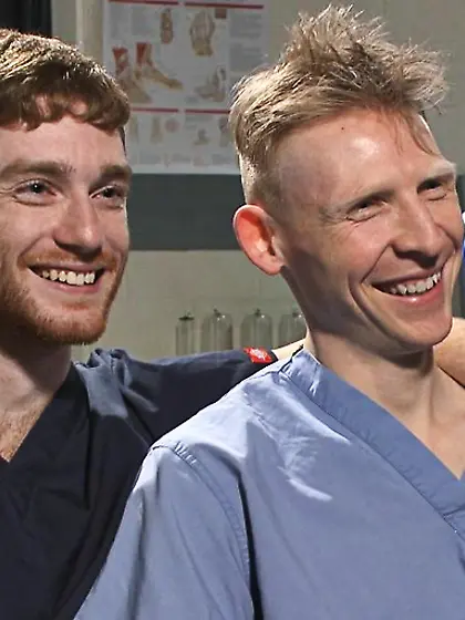 Bearded guy bound belts