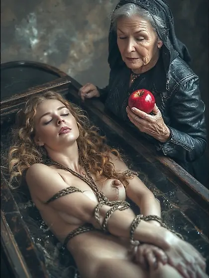 Beauty asleep nude and her Queen