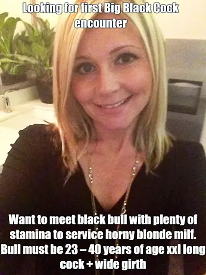 Hot blonde milf looking for BBC encounter