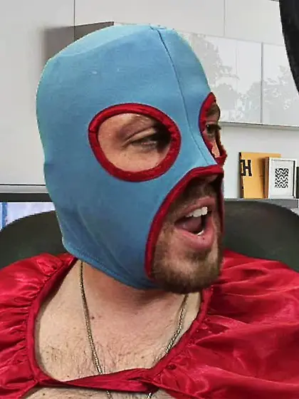 Fake superhero fat black